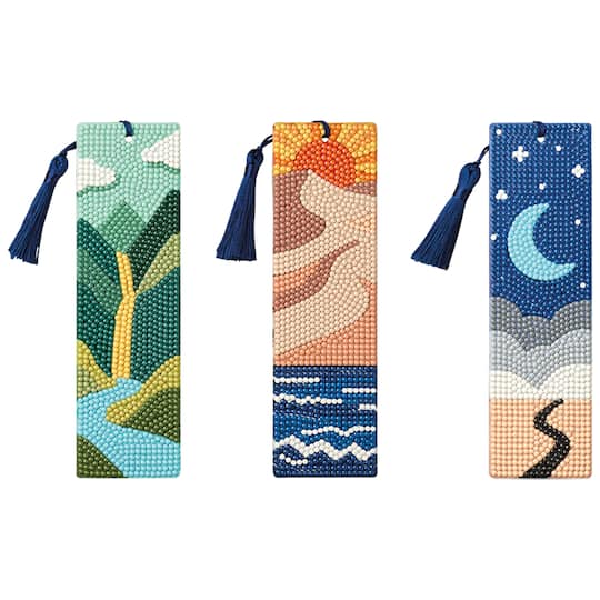 Landscapes 3-Piece Diamond Art Bookmark Kit by Make Market®
